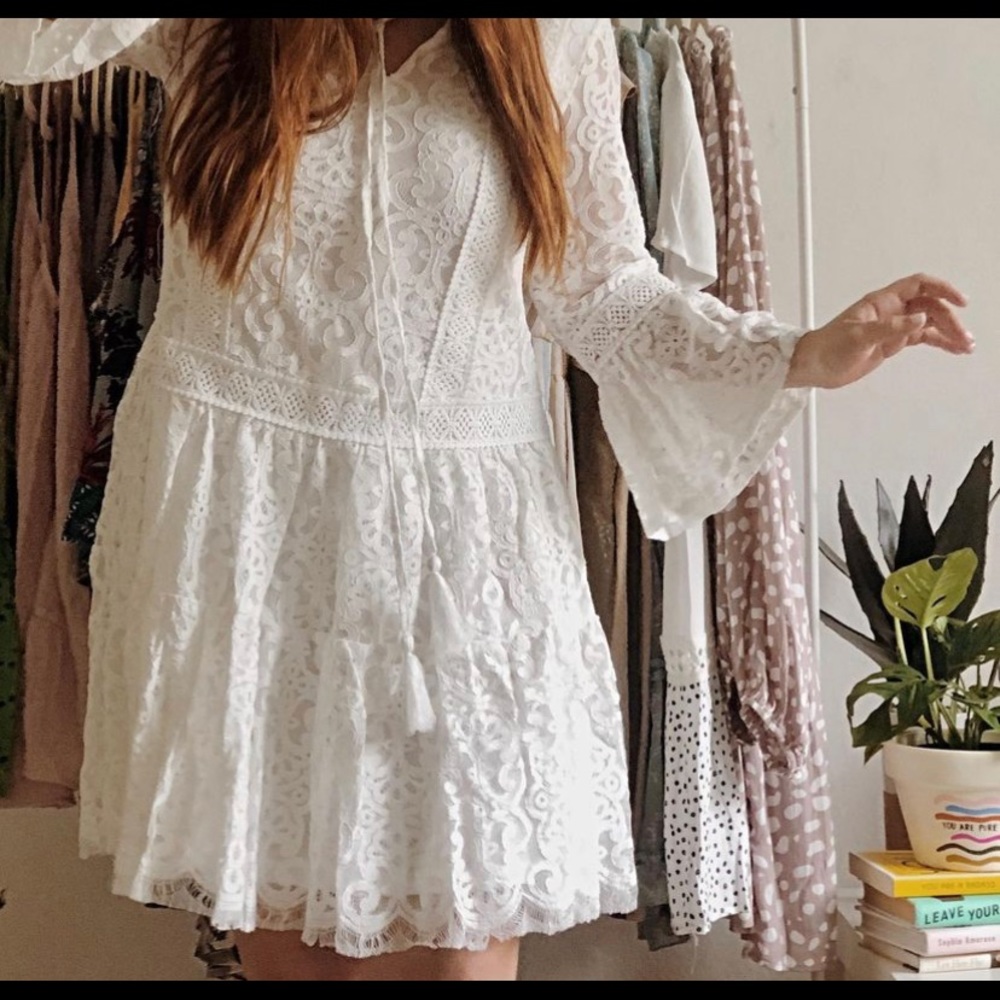 Lace white dress